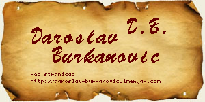 Daroslav Burkanović vizit kartica